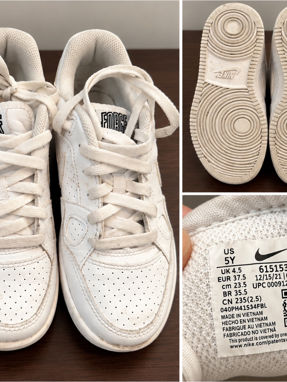 Nike Kids Cream White Low-Top Sneakers